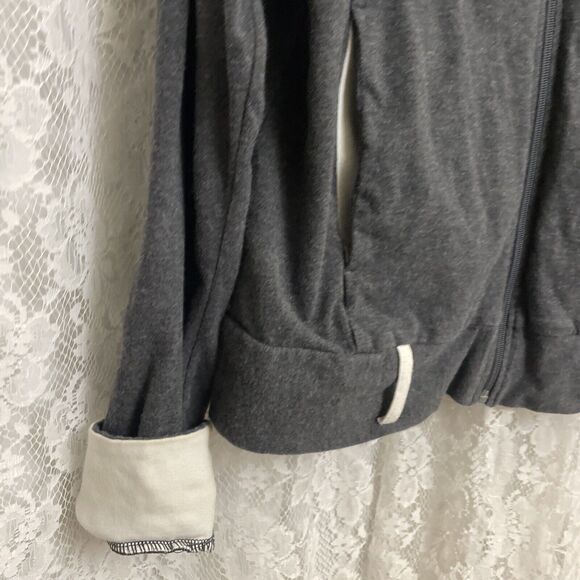 FUDA Women's Sport Hoody Active Wear Grey Yoga Sweeter Zip up Size M - Picture 5 of 9